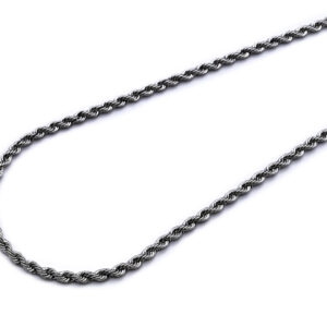 ロープチェーン プラチナ 50cm パイプロープネックレス【幅3.0mm×長さ