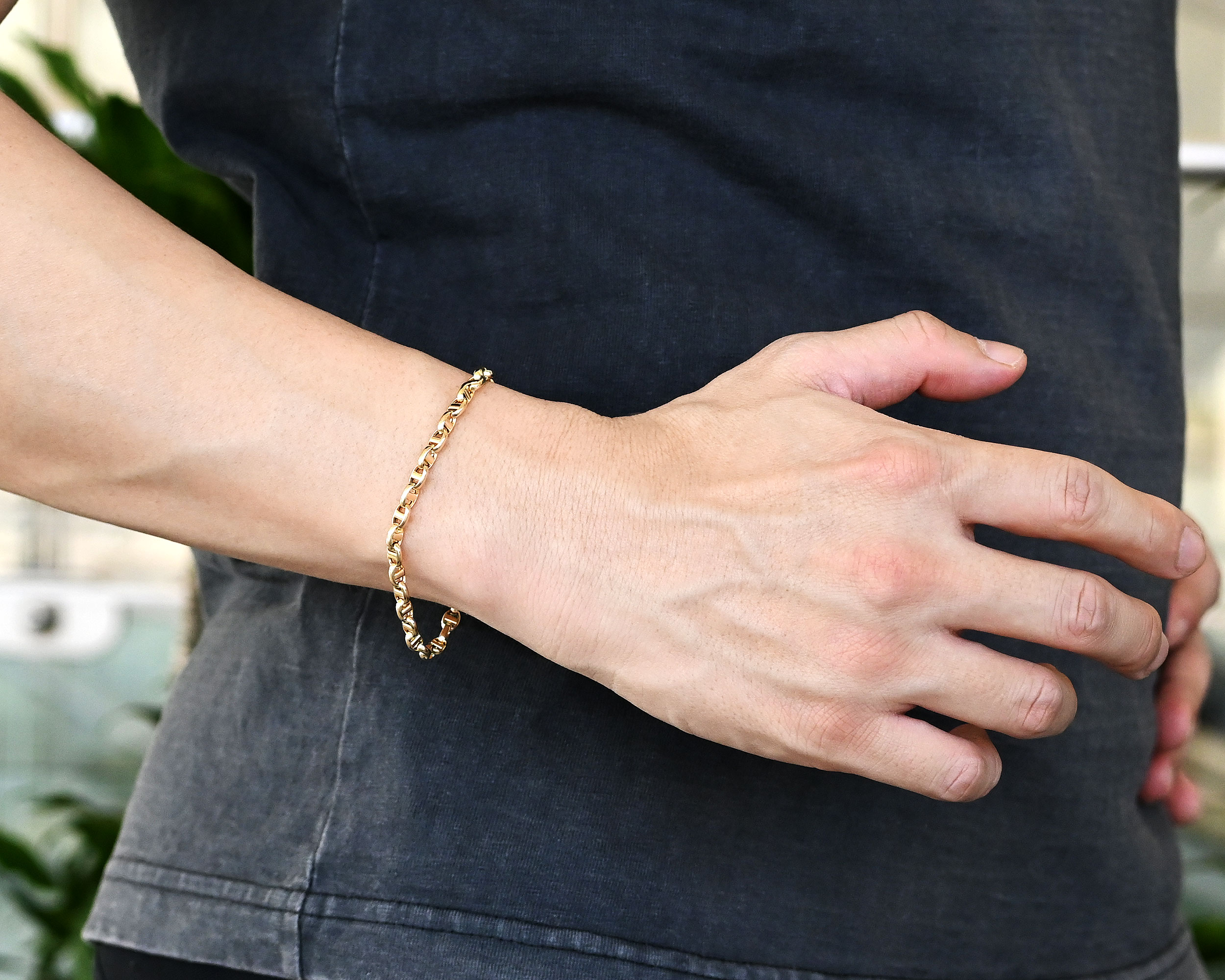 K18アンカーチェーンブレスレット4.3mm18cm22