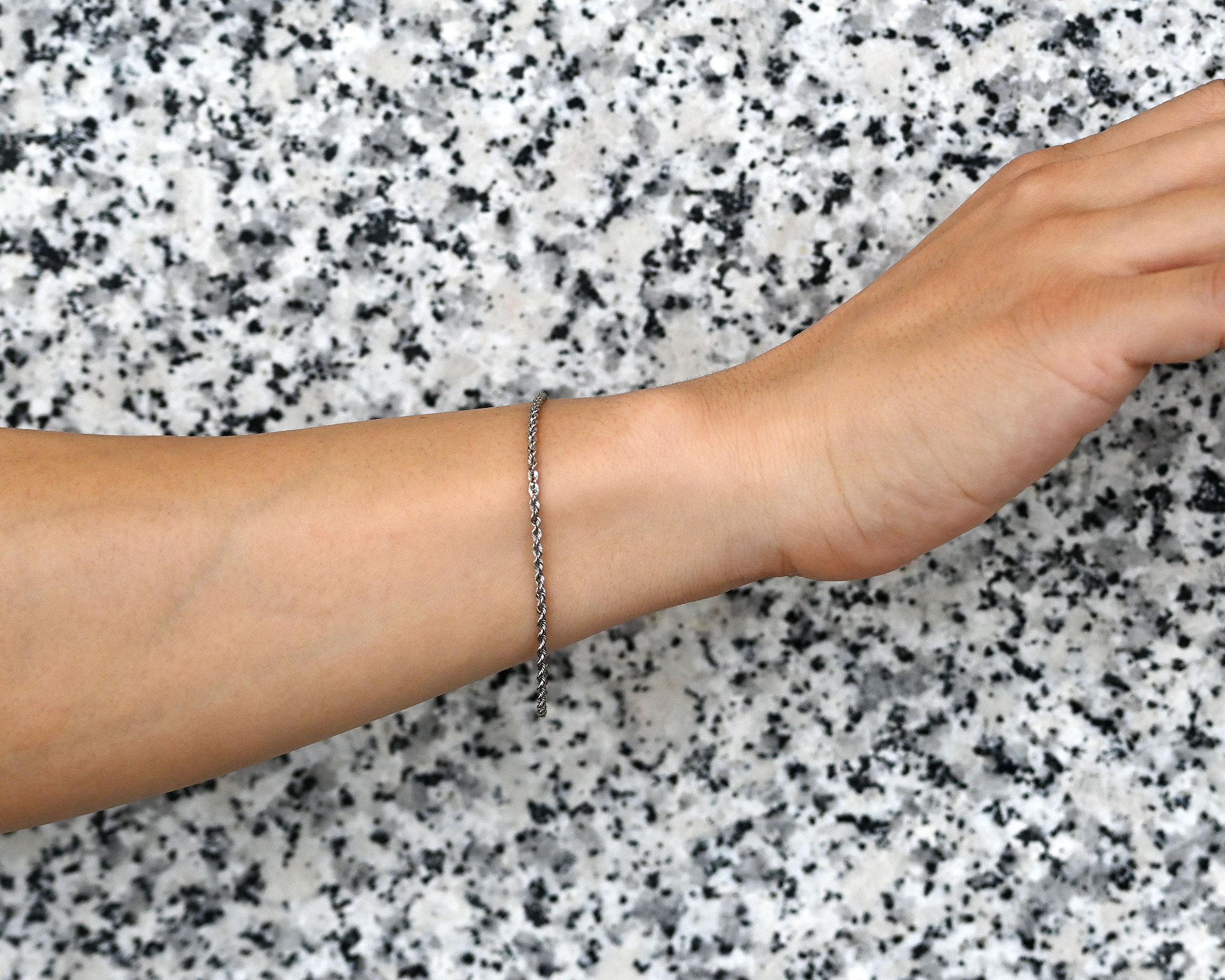 パイプロープチェーン プラチナ パイプロープ ブレスレット-【幅2.0mm