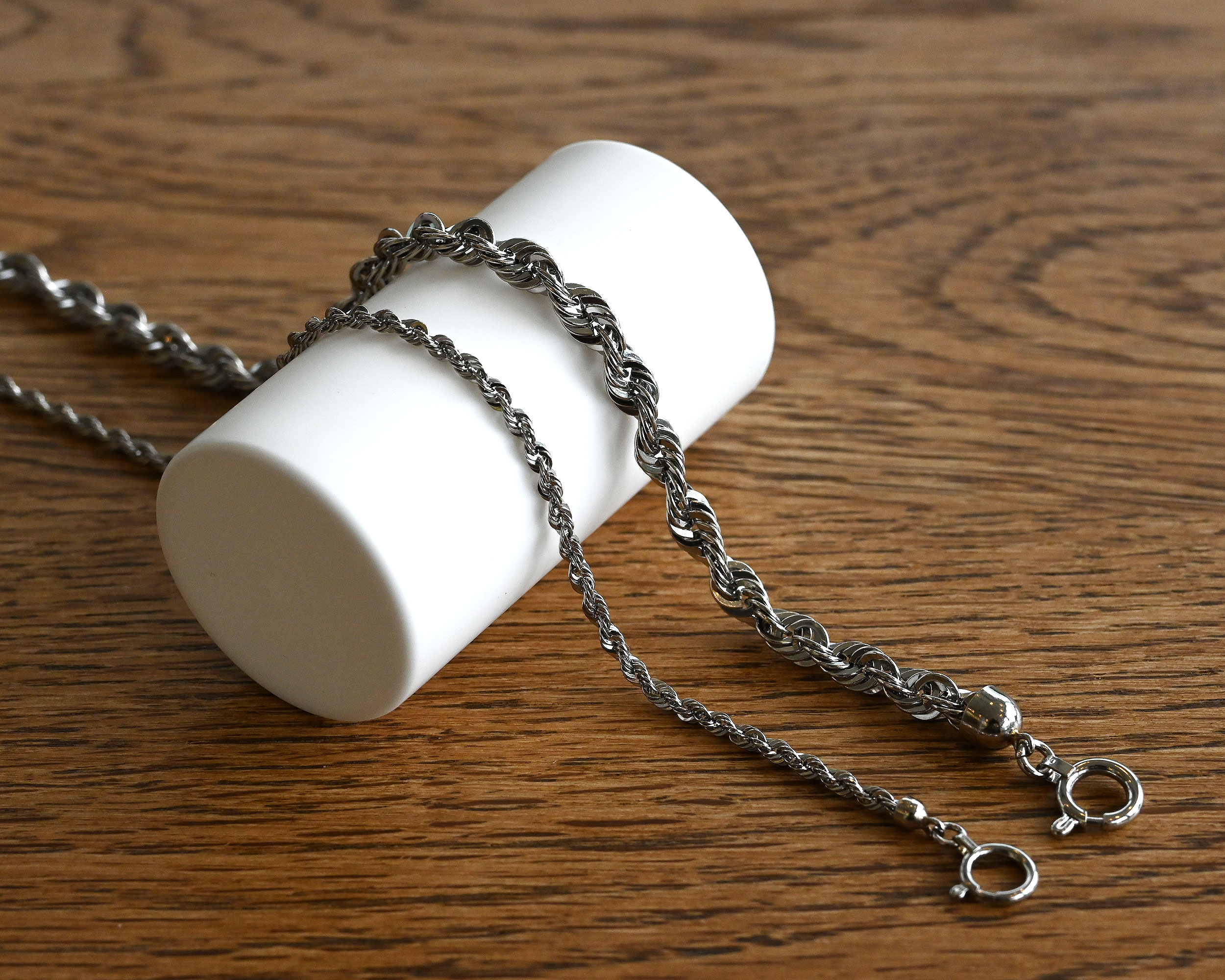 パイプロープチェーン プラチナ パイプロープ ブレスレット-【幅2.0mm