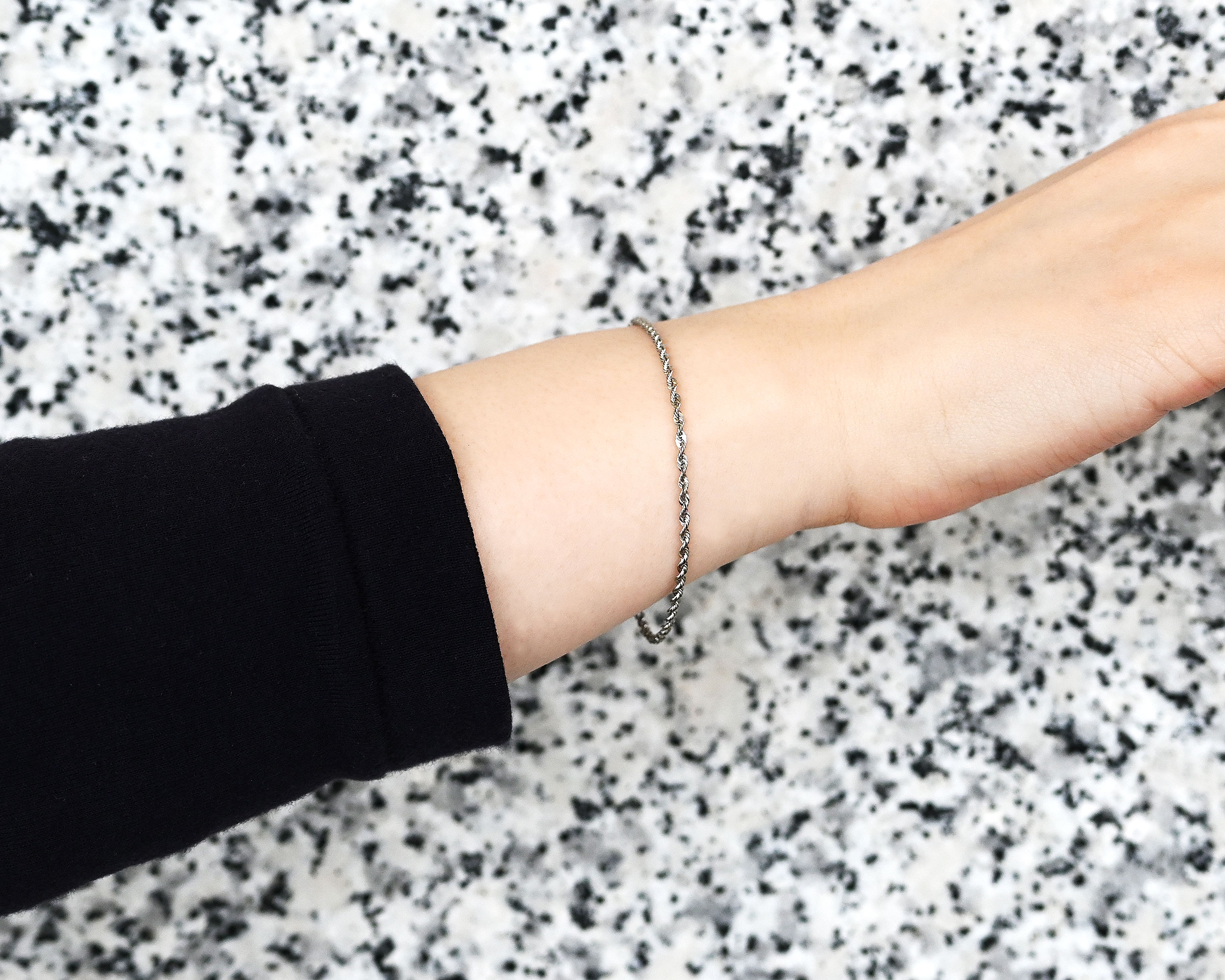 パイプロープチェーン プラチナ パイプロープ ブレスレット-【幅2.0mm