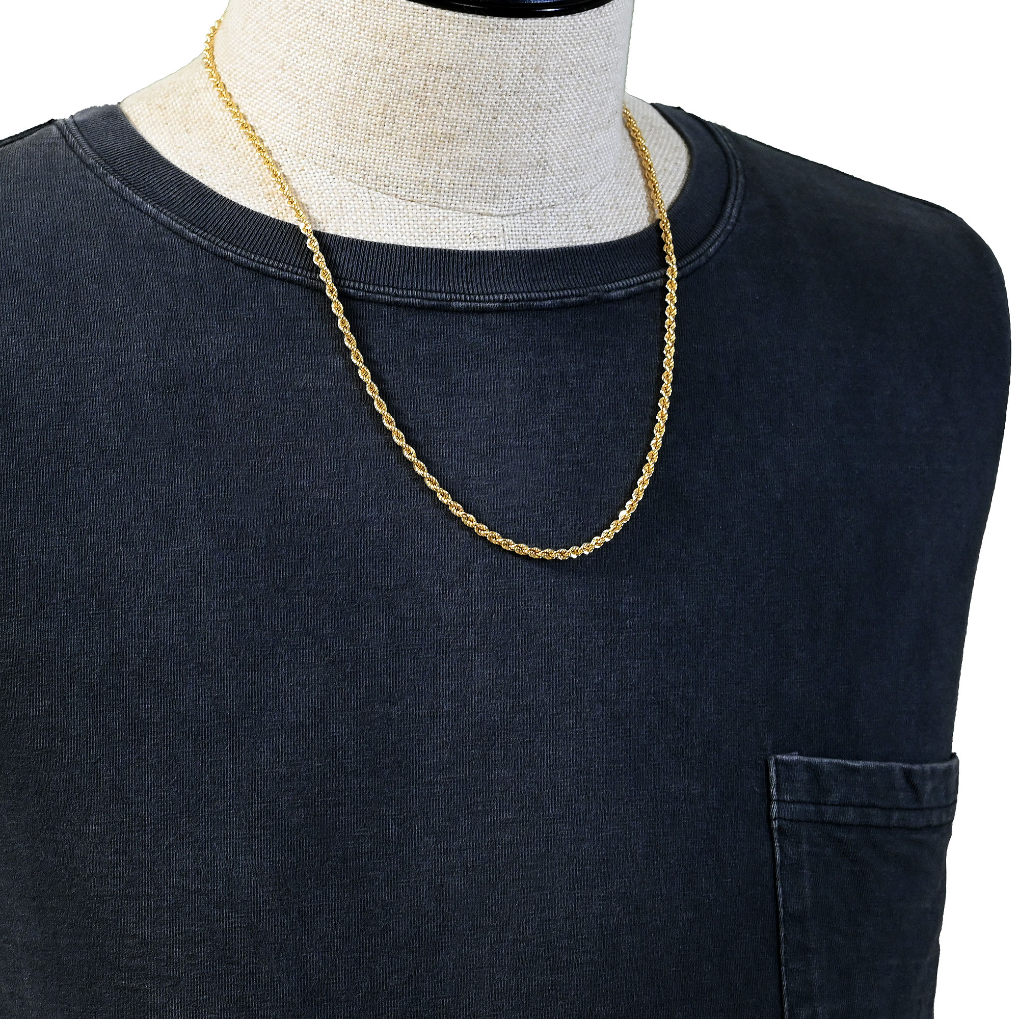 K18パイプロープネックレス【幅3.0mm55cm】4