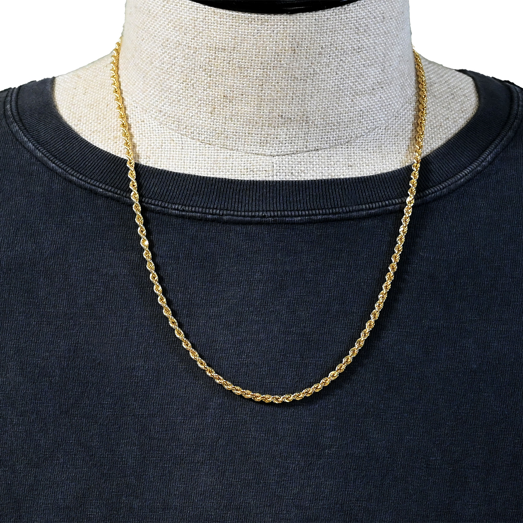 K18パイプロープネックレス【幅3.0mm55cm】2