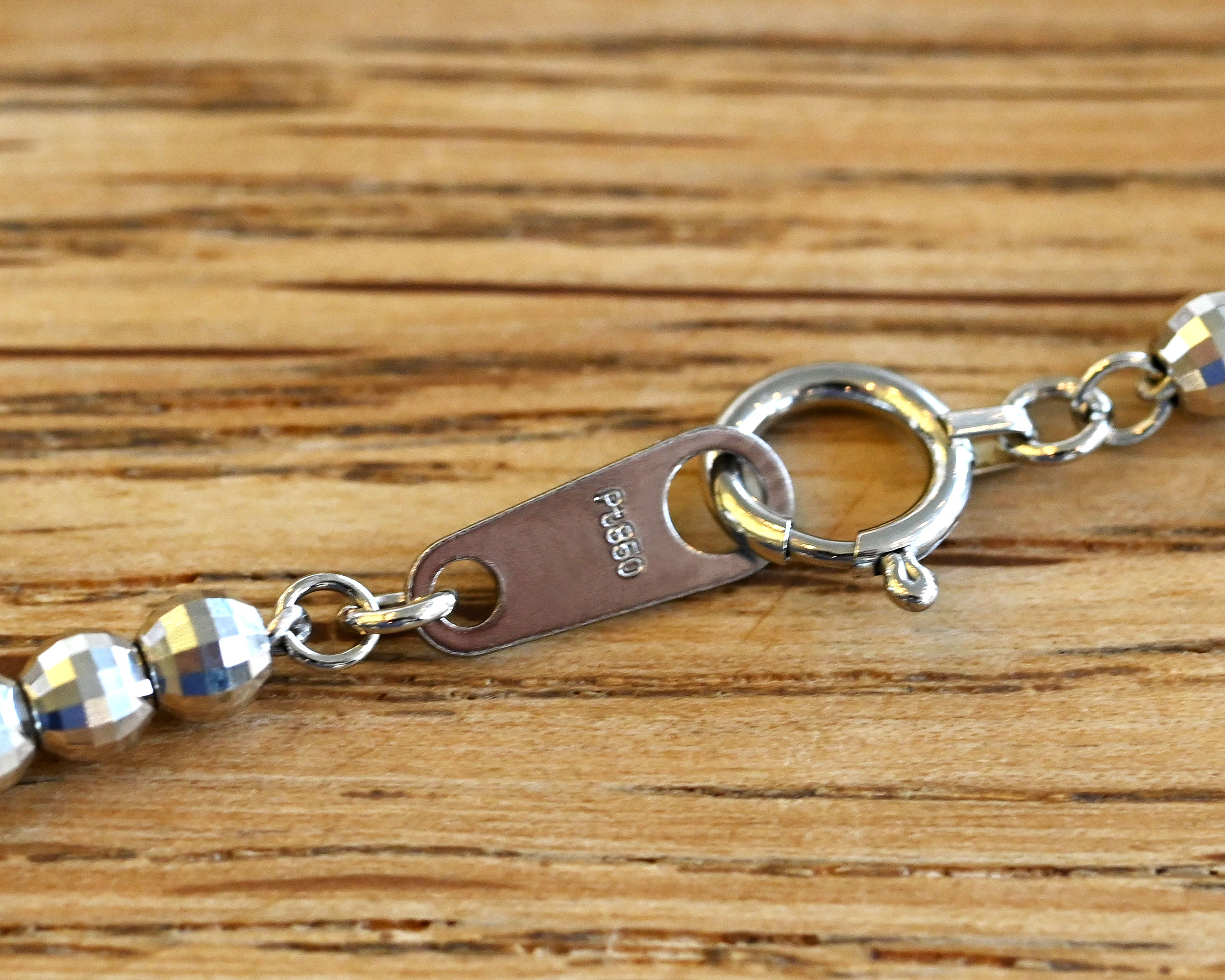 ミケチャロ　　　Pt850 Pt850ミラーカットボールブレスレット幅3.0mm - Bullion（ブリオン）