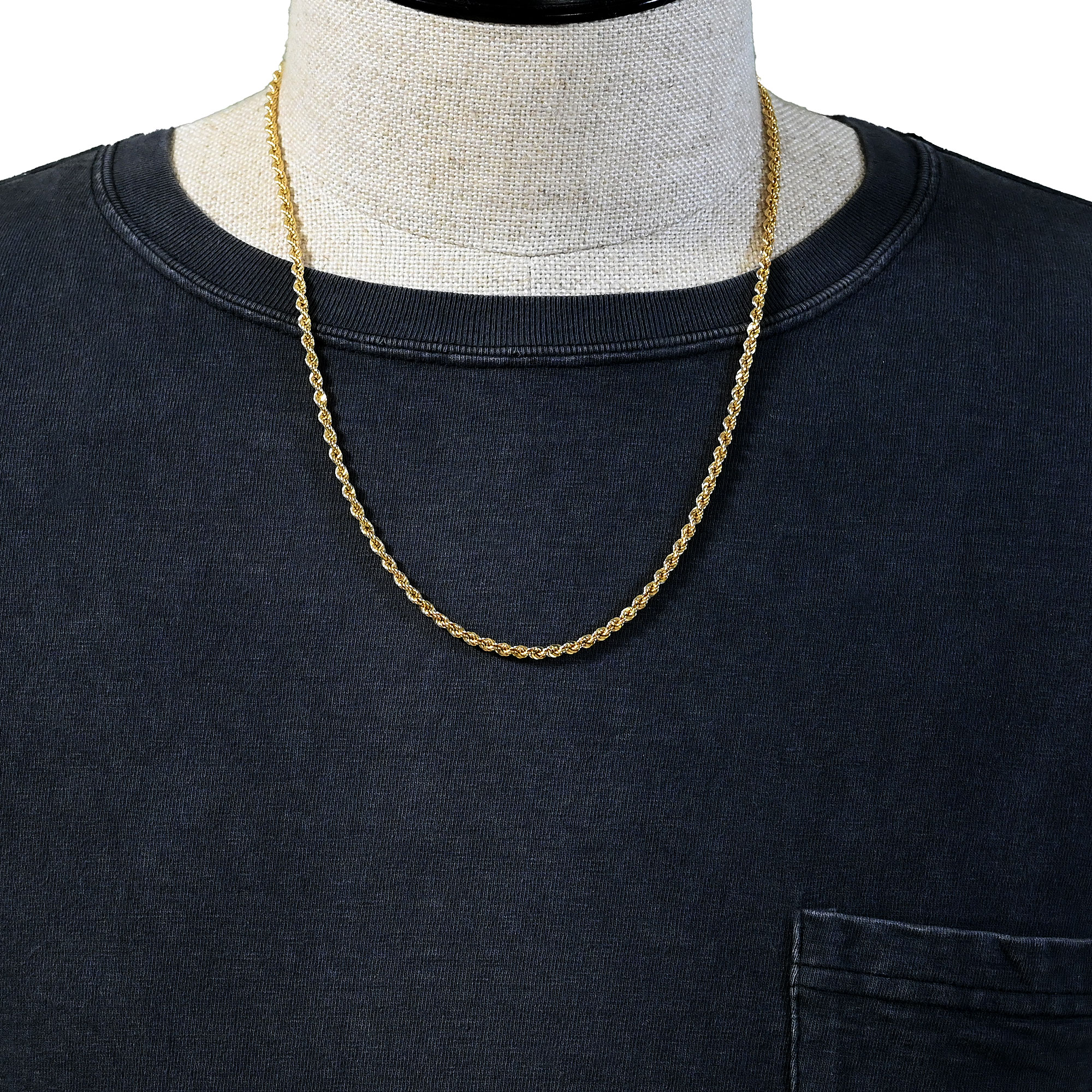 K18パイプロープネックレス【幅3.0mm55cm】3