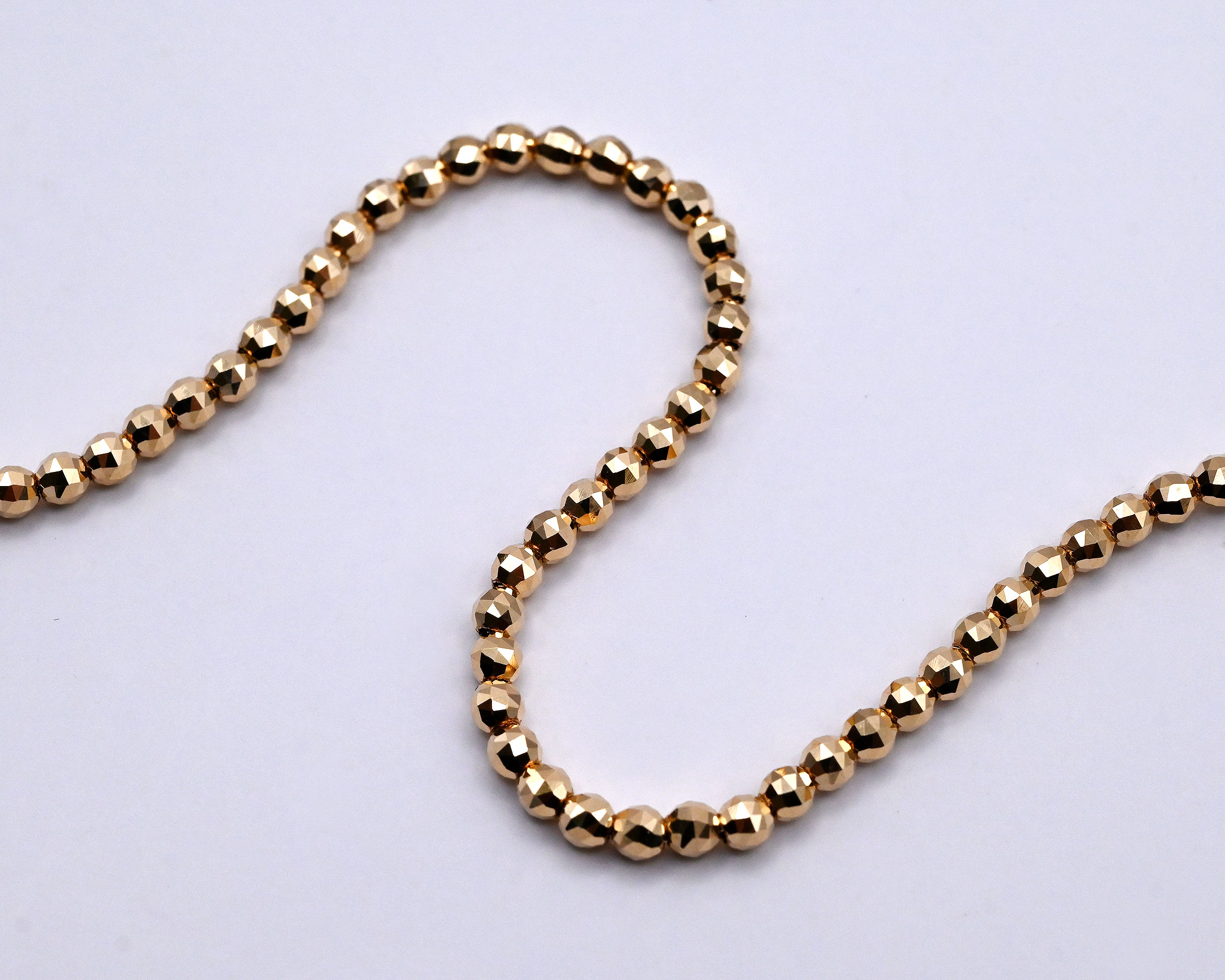 K18カットボールチェーンネックレス幅3.0mm20