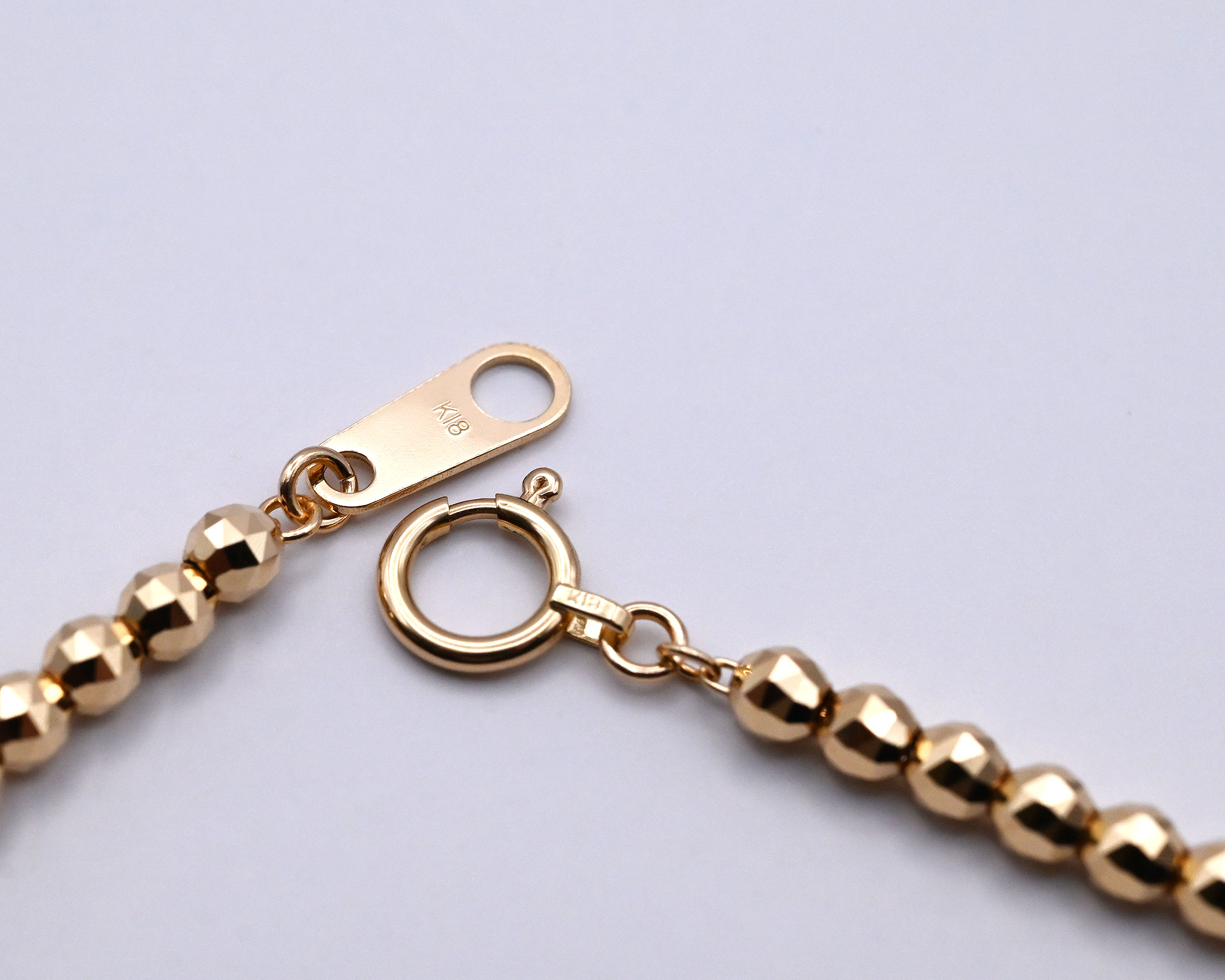 K18カットボールチェーンネックレス幅3.0mm19
