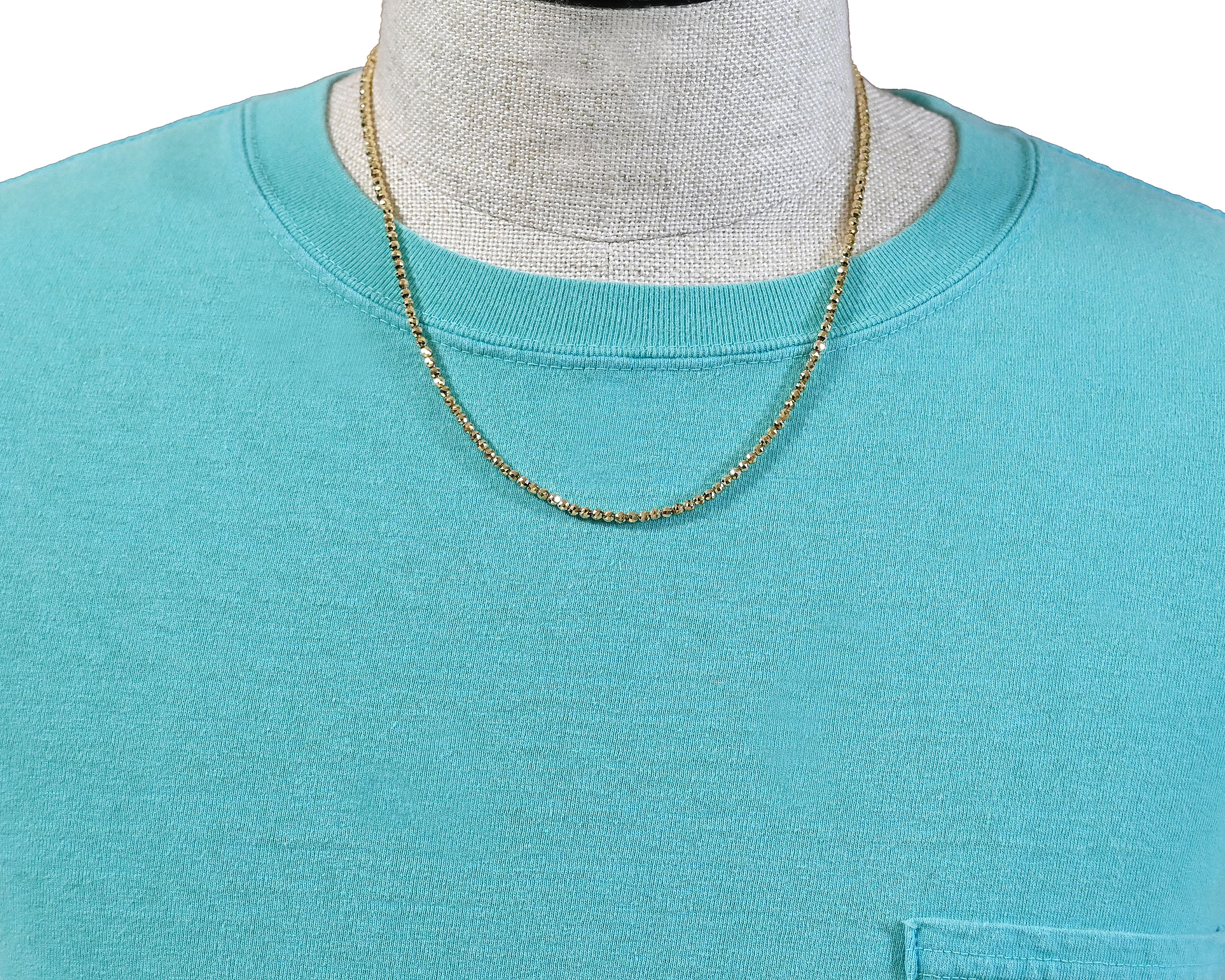 K18カットボールチェーンネックレス幅3.0mm10