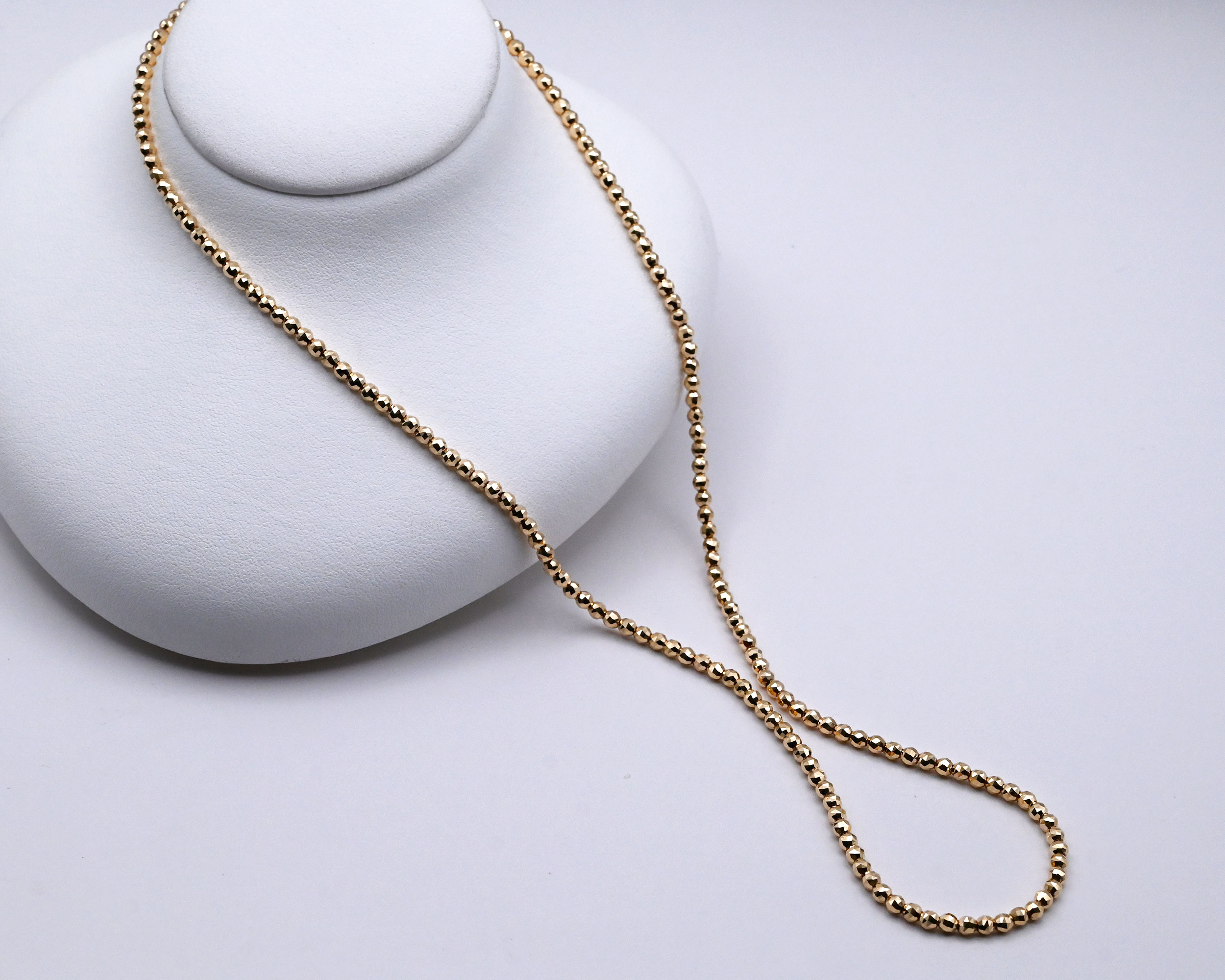 K18カットボールチェーンネックレス幅3.0mm14